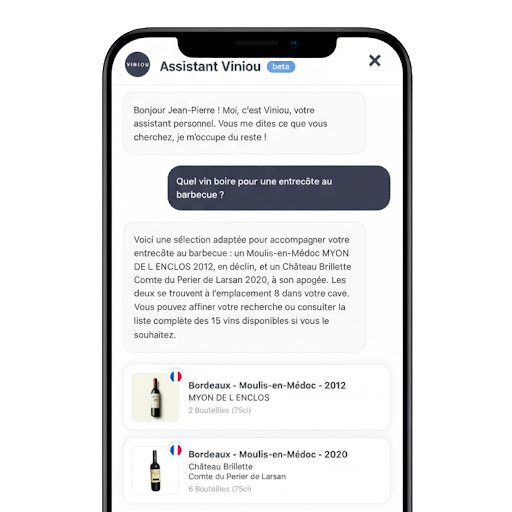 Assistant virtuel Viniou – votre sommelier personnel