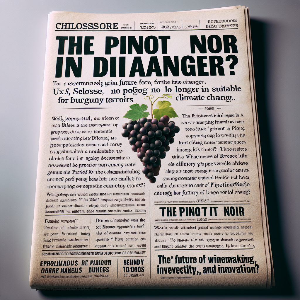 Viniou : Le pinot noir en danger ?" Selosse, biologiste estimé, présage un avenir sombre pour le pinot noir : victime du changement climatique, le cépage historique pourrait ne plus convenir aux terroirs bourguignons.