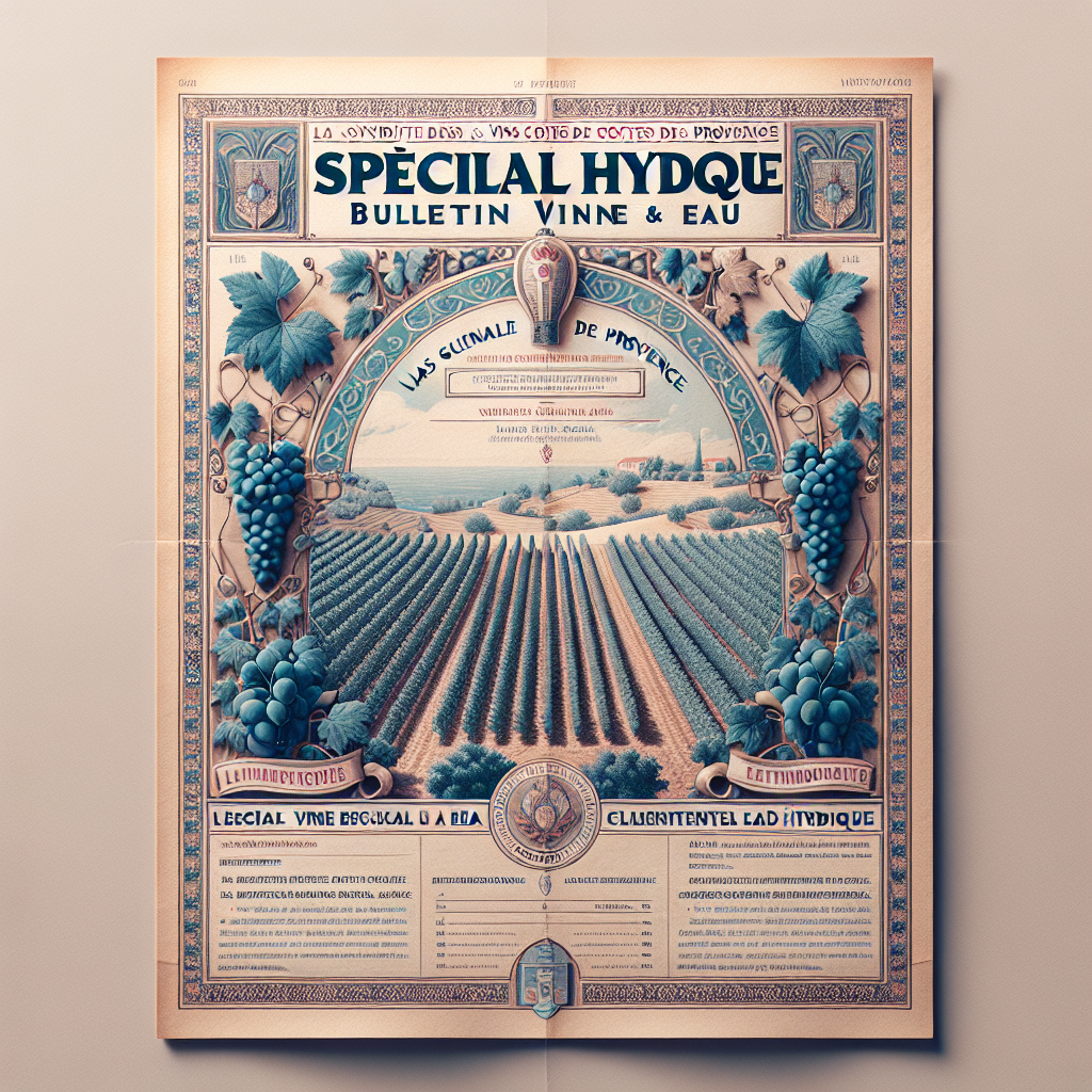 Viniou : Spécial hydrique : Bulletin Vigne & Eau.