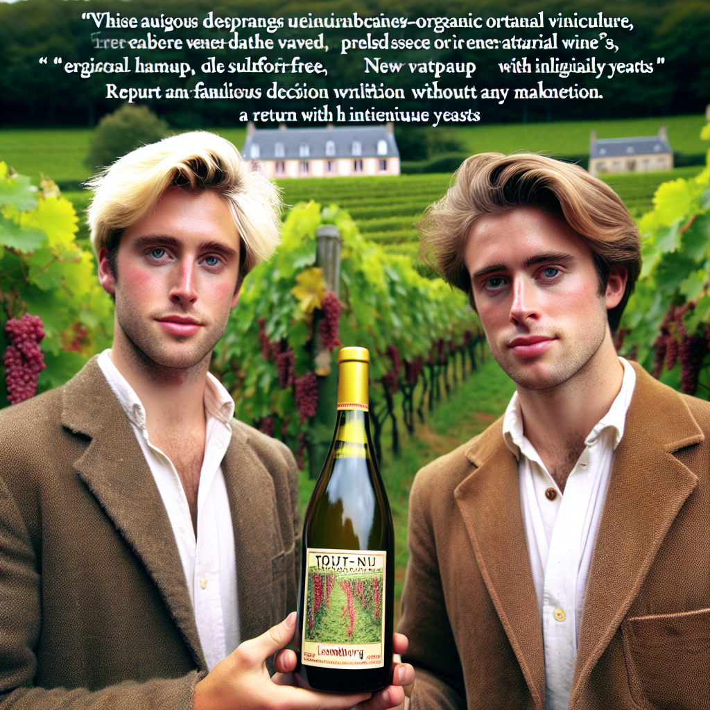 Viniou : Révolution vinicole : Les frères Schmit dévoilent 'Tout-Nü'.