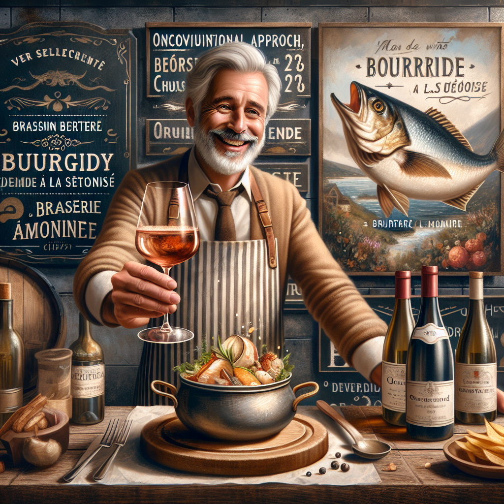 Viniou : Bourride à la Sétoise : Quel vin choisir ?" Jacques Cairel et son équipe des Caves Cairel à Montpellier font leur choix vinicole : un rosé Domaine Gavoty pour un accord classique, une bière de bourgogne Brasserie Ammonite pour un accord plus original et pour le coup de cœur, le vin de Quentin Bertrand au Domaine de l'Espélide.
