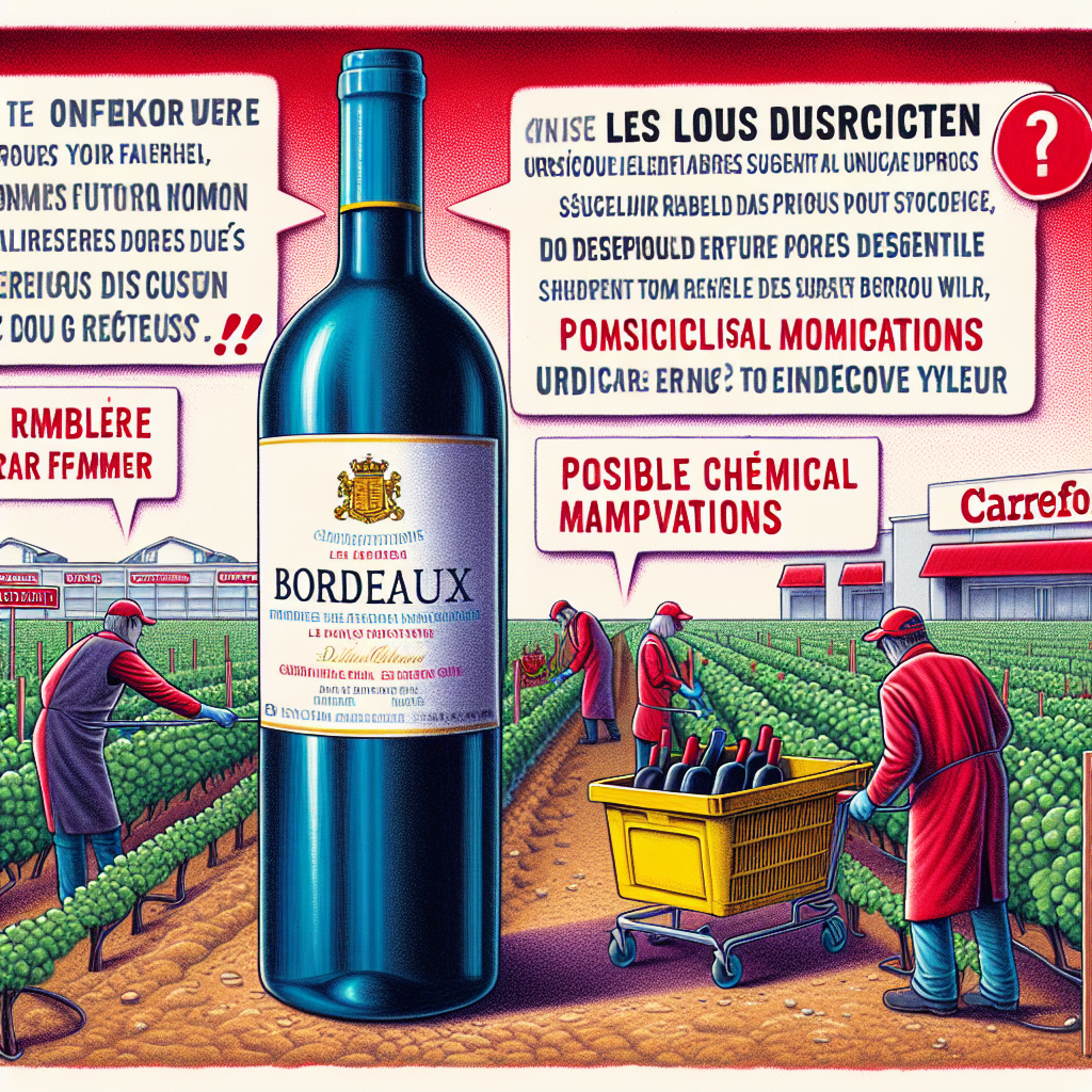 Viniou : Bordeaux à 1,99€ chez Carrefour crée des remous ! Soupçon de tromperie sur l'étiquette ? Des doutes sérieux sur son élaboration agitent l'agriculteur Didier Giraud.