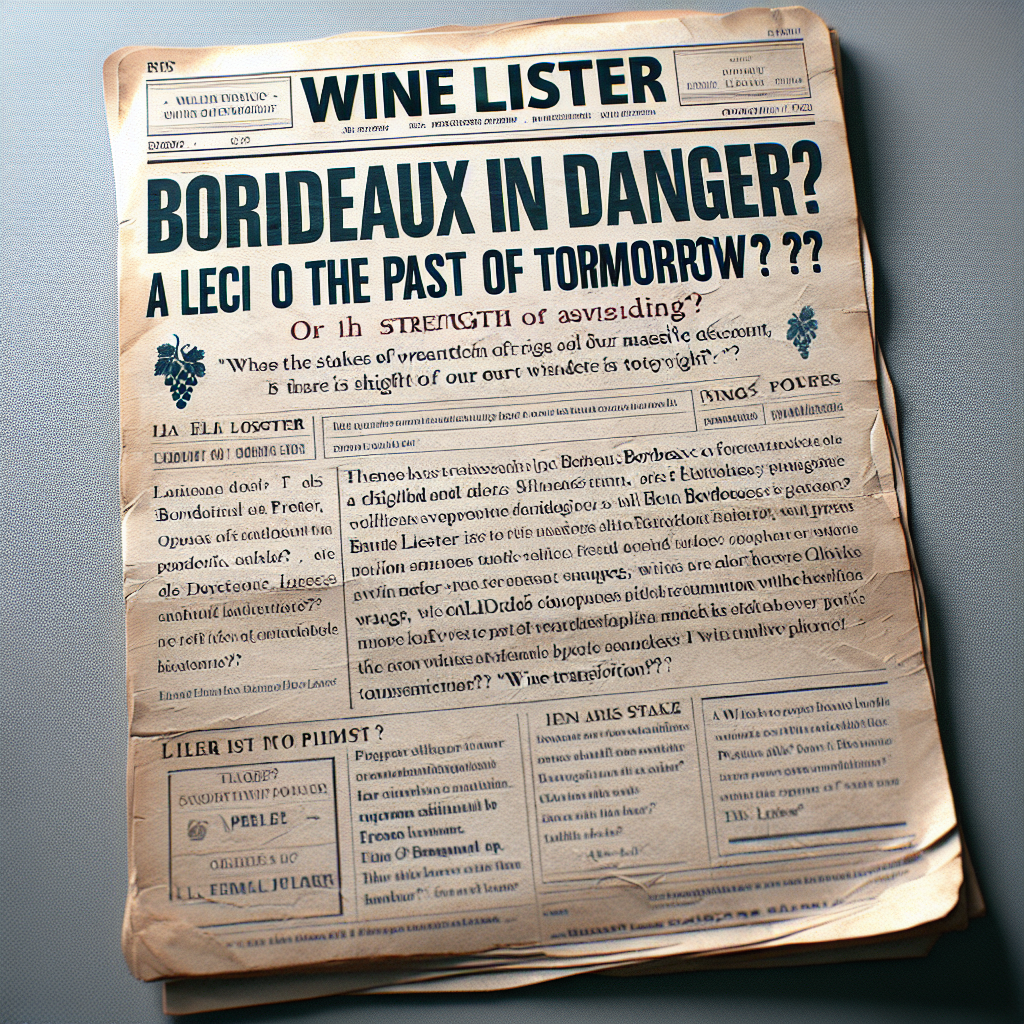 Viniou : Bordeaux en danger ? Reliquat du passé ou force de demain.