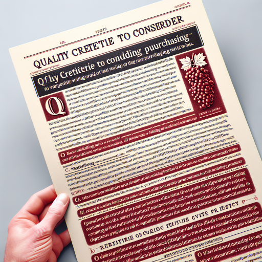 Les critères de qualité à considérer